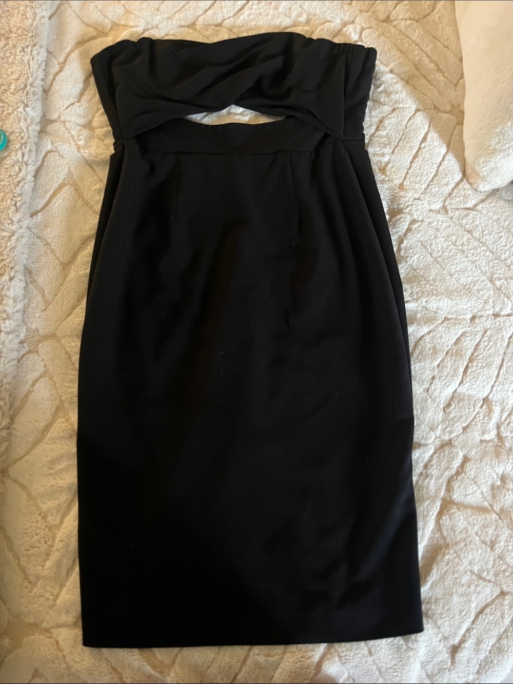 Eve Black Strapless Cutout Sheath Dress